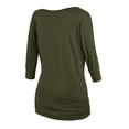 thumbnail image 2 of Matchstick Women's 3/4 Dolman Sleeve Banded Waist T-Shirt Solid Tunic Top (S-3XL), 2 of 4