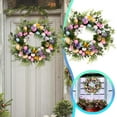 thumbnail image 2 of Easter Wreath 157 Inch Colorful Spring Decorations for Front Door Adorable Egg Wreath with Flowers Holiday for Doorways and Walls*2 Pack, 2 of 7