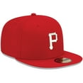 thumbnail image 3 of Men's New Era Red Pittsburgh Pirates White Logo 59FIFTY Fitted Hat, 3 of 6
