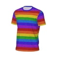 thumbnail image 6 of Wukai Colorful Glitter Rainbow Print Men's Short-Sleeved Mesh T-Shirt,Quick-Dry Short Sleeve Workout T-Shirt-Medium, 6 of 8