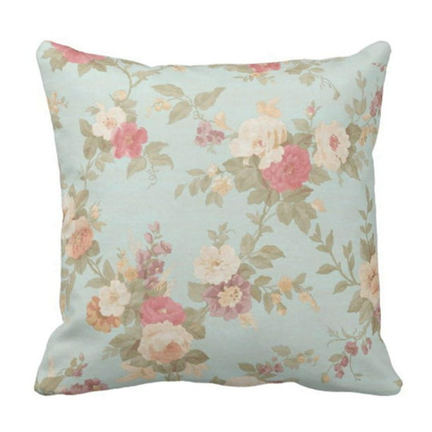 ARTJIA Vintage Roses Floral Shabby Chic Pink Rose Flowers Pillowcase