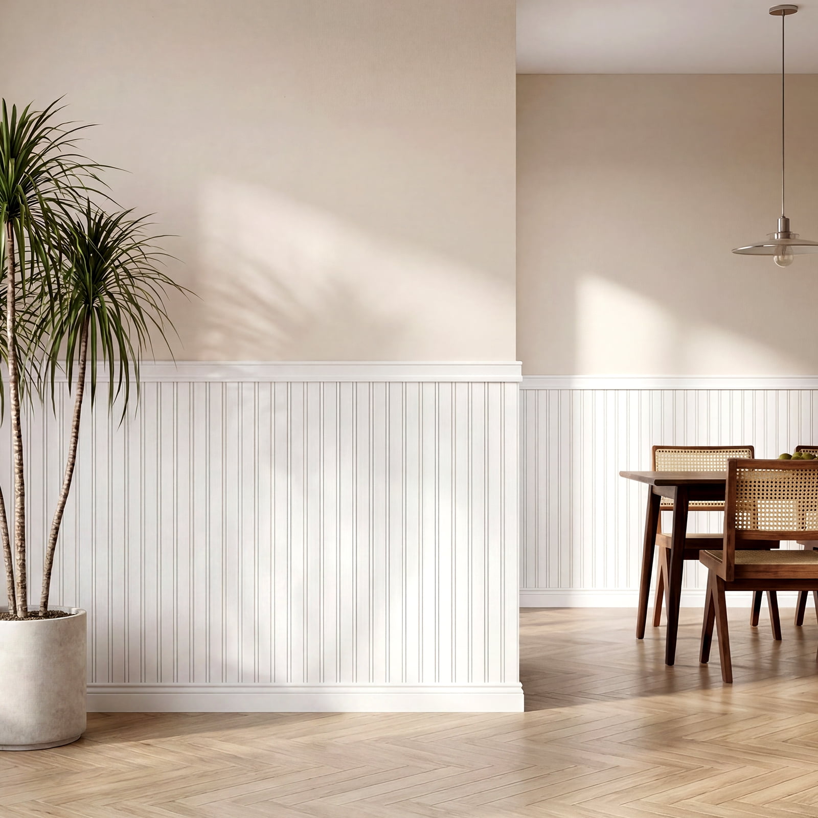 Garvee Paintable Wainscoting Wall Panels, White PS Wall Molding Trim, Formaldehyde-Free Decorative Accent Wall Paneling, DIY Interior Decor for Living Room & Bedroom, 40"x78"