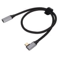 thumbnail image 2 of Cable de extensión USB 3.1 tipo C macho a hembra 4K 100 W PD 5 A ángulo recto 90 grados Gen 2 50 cm Bling Bling, 2 of 12
