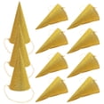 thumbnail image 4 of EeaseMX 12 sombreros de fiesta de cono con purpurina, sombreros triangulares de cumpleaños para decoraciones de fiesta de niños y adultos (dorados), 4 of 8