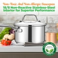 thumbnail image 3 of NutriChef 2-Quart Stainless Steel Saucepan - 18/8 Food Grade Heavy Duty Cookware W/ See Through Lid, 3 of 7