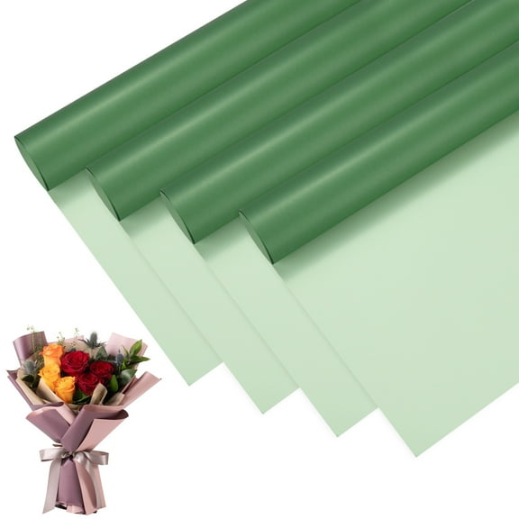 20pcs Flower Wrapping Paper Bouquet 23 Inch, Green & Dark Green
