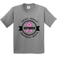 thumbnail image 3 of Inktastic October Breast Cancer Awareness Month Badge Youth T-Shirt, 3 of 5