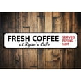 thumbnail image 1 of Coffee Served Piping Hot Novelty Sign, Metal Wall Decor - 4x18 inches, 1 of 4