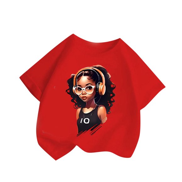 Virmaxy (2-14y) Kids Boys Girls Spider Printed Shirt Unisex Toddler Round Neck Blouses Tops 2025 Summer Cotton Loose Fit Crewneck Blouses Tops Red-3 6 Years