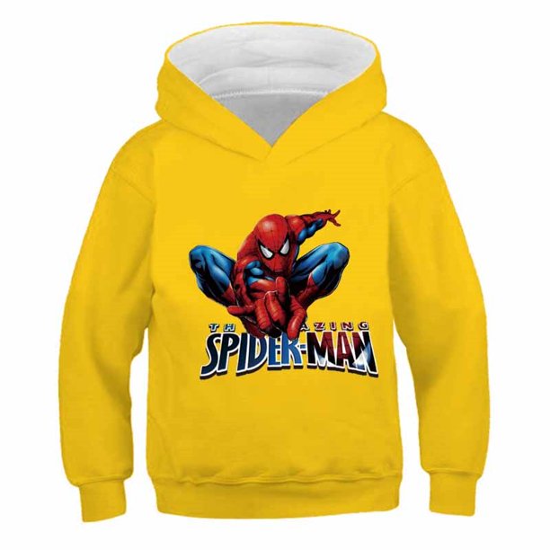 Marvel Spiderman Hoodies 2022 otoño primavera niños niñas sudaderas Spider-man estampado dibujos animados estampado Venta caliente ropa de bebé 150CM zhangmengya CONDUJO