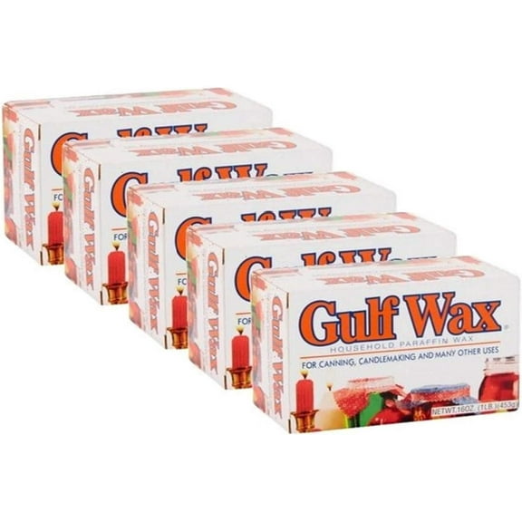 Gulf Wax Paraffin Wax Paraseal - For Candlemaking - 1 Pound Pack of 5