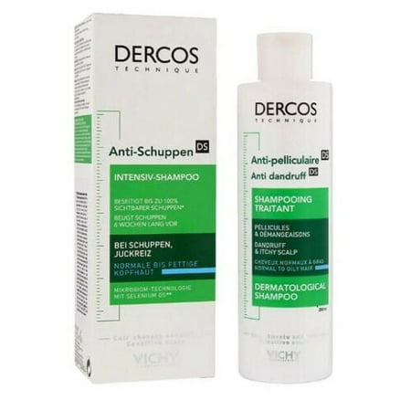 VIchy DERCOS Anti-Dandruff DS Shampoo for Normal to Oily Hair 200ml, 6.76oz New