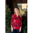 thumbnail image 6 of The Pioneer Woman 3/4 Sleeve Floral Blouse with Ruffled Sleeves, 6 of 7