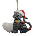 thumbnail image 2 of Adorno colgante de gato de Navidad Macarena figura de gato gris, 2 of 8