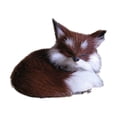 thumbnail image 2 of Simulation Fox Toy Realistic Adorable Plastic Fleece Long Plush Cute Squatting Fox Model for Home, 2 of 10