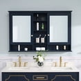 thumbnail image 4 of ANGELES HOME 55"x 35" Wall Mounted Mirrored Medicine Cabinet for Bathroom, 3 Tier Wood Mirror Cabinet Storage with 2 Soft-close Door, Bathroom Accessory, Navy Blue, 4 of 8