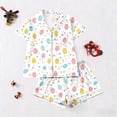 thumbnail image 4 of CHUMUD Pajamas Set for Women 2 Piece Shorts Pj Set Short Sleeve Shirts Sleepwear Button Down Pjs Soft Lounge Sets Summer Pajama, 4 of 5