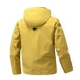 thumbnail image 5 of Brondbend Men's Waterproof Jacket Men's Thin Sports Multi-bag Casual Loose Mountaineering tooling Outdoor Long Sleeve Hooded Casual Outwear Jackets Loose Fit Travel Hiking Versatile,Yellow, 5 of 5