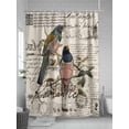 thumbnail image 5 of Vintage Birds Standard Shower Curtain Set, Waterproof Shower Curtains for Bathroom, Country Envelope Postmark Farmhouse Botancial Washable Fabric Bath Curtain for Bathtub with Hooks 72x72 Inches, 5 of 6