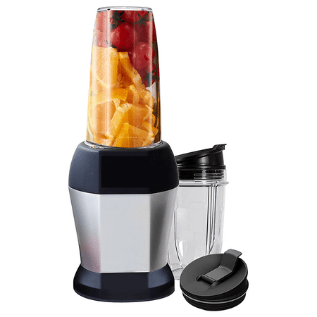 

Compact Countertop Blenders for Shakes and Smoothies - with 18 Oz. & 24 Oz. to Go Cups (Black Silver)