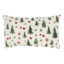 Saro Lifestyle Evergreen Elegance Christmas Trees Down Filled Throw Pillow