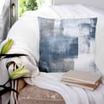 thumbnail image 3 of 20x20 Pillow Covers Set of 2, Blue Throw Pillow Covers Decorative Couch Cushion Case, Retro Oil Painted Modern Abstract Art Microfiber Square Pillowcases for Bedroom Car Living Room, 3 of 7