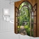 thumbnail image 3 of Kearding Cortina de ducha fácil de instalar, duradera, para baño, paisaje, cortinas de ducha, cortinas para ducha Juegos de accesorios de baño, 3 of 6