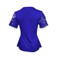 thumbnail image 4 of MORTTIC Women's Lace V-Neck Twist Front T-Shirt, Short Sleeve Slim Fit Summer Casual Top, L, 4 of 5