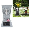 thumbnail image 1 of Lápida Solar Cementerio Tumba Florero Resina Lápida Florero Con Estaca De Tierra LED De Drenaje Ajustable Para Flores, 1 of 7