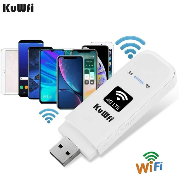 KuWFi 4G LTE USB WiFi Modem Mobile Internet Devices with SIM Card Slot High  Speed Portable Travel Hotspot Mini Router