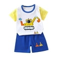 thumbnail image 2 of TMOYZQ Toddler Boys Clothes Short Sleeve Tops with Shorts Graphic Printed 2 Piece Set Summer Outfits Pajama Lounge Set, 2 of 4