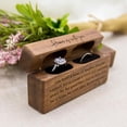 thumbnail image 3 of Modern Ring Holder for 2 Ring Ceremony Rustic Ring Box for Double Ring Storage, 3 of 9