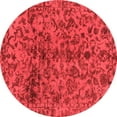 thumbnail image 1 of Ahgly Company Indoor Round Abstract Red Modern Area Rugs, 3' Round, 1 of 4