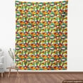 thumbnail image 4 of Ambesonne Colorful Fabric by the Yard Upholstery, Cartoon Brick Parts Art, 2 Yards, Multicolor, 4 of 5