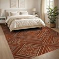 thumbnail image 3 of ODIKA 8'x10' Washable Area Rug Boho Fall Halloween Terracotta Vintage Bathroom Orange Burnt Refined Structured for King Size Bedroom Under Bed, Master Suite, Non-Shedding, Easy Care, 3 of 7