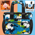 thumbnail image 5 of Herdesigns Sports Large Lunch Bag Insulated Thermal Lunchbox Reusable Leakproof Cooler Bags with Shoulder Strap for Adults Men Women Work Picnic, Soccer Ball, 5 of 7