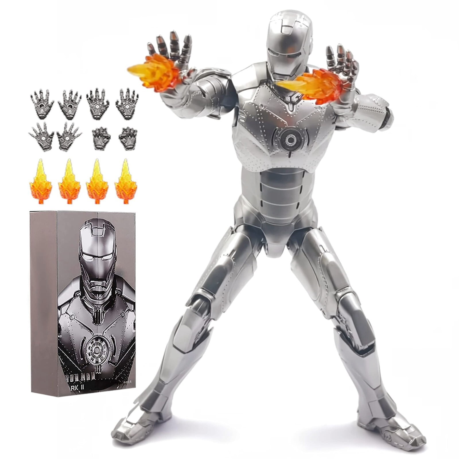 ZD Toys 1/10 Scale Iron Man MK2 Silver Suit Collectors Action Figure