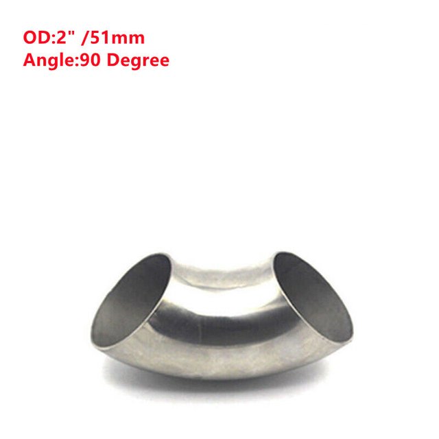 Accesorios de codo de tubo de escape de 90 ° de acero inoxidable para automóviles de 2 pulgadas y 51 mm