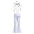 thumbnail image 4 of MAIHAN Girls 2 Piece Outfits Cute Mini Bowknot Print Short Sleeve T Shirt with Flare Leg Pants Set Cute Christmas Outfits Fall Winter Casual Outfit for Girls(White,11-12 Years), 4 of 6