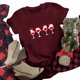 thumbnail image 1 of Gibobby Camiseta Navideña De La Mujer Camiseta de manga corta con estampado de copa de de Navidad y cuello redondo para mujer(Vino,CH), 1 of 4
