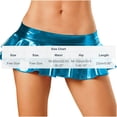 thumbnail image 3 of sckarle Metallic Skirt for Women Summer Pleated Mini Skater Skirt Double Layered Ruffle Micro Short Skirt Dance Club Low Waist A-Line Skirts Dark Blue,Free Size, 3 of 4