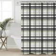 thumbnail image 5 of Abstract Stripes Shower Curtain, 72" x 72", Sage Green Black Grey Plaid Waterproof Bathroom Curtain Washable Shower Curtain Set with 12 Hooks, 5 of 6