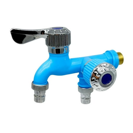 

KKmoon Dual Control Faucets Double Outlets Water Tap Universal Interface Connector Sink Faucets Home Bathroom Hose Irrigation Fitting Garden Watering Supplies