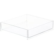 Plymor Clear Acrylic Square Open Top Merchandise Display Tray, 9" W x 9" D x 2" H (2 Pack)
