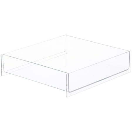 Plymor Clear Acrylic Square Open Top Merchandise Display Tray, 9" W x 9" D x 2" H (2 Pack)