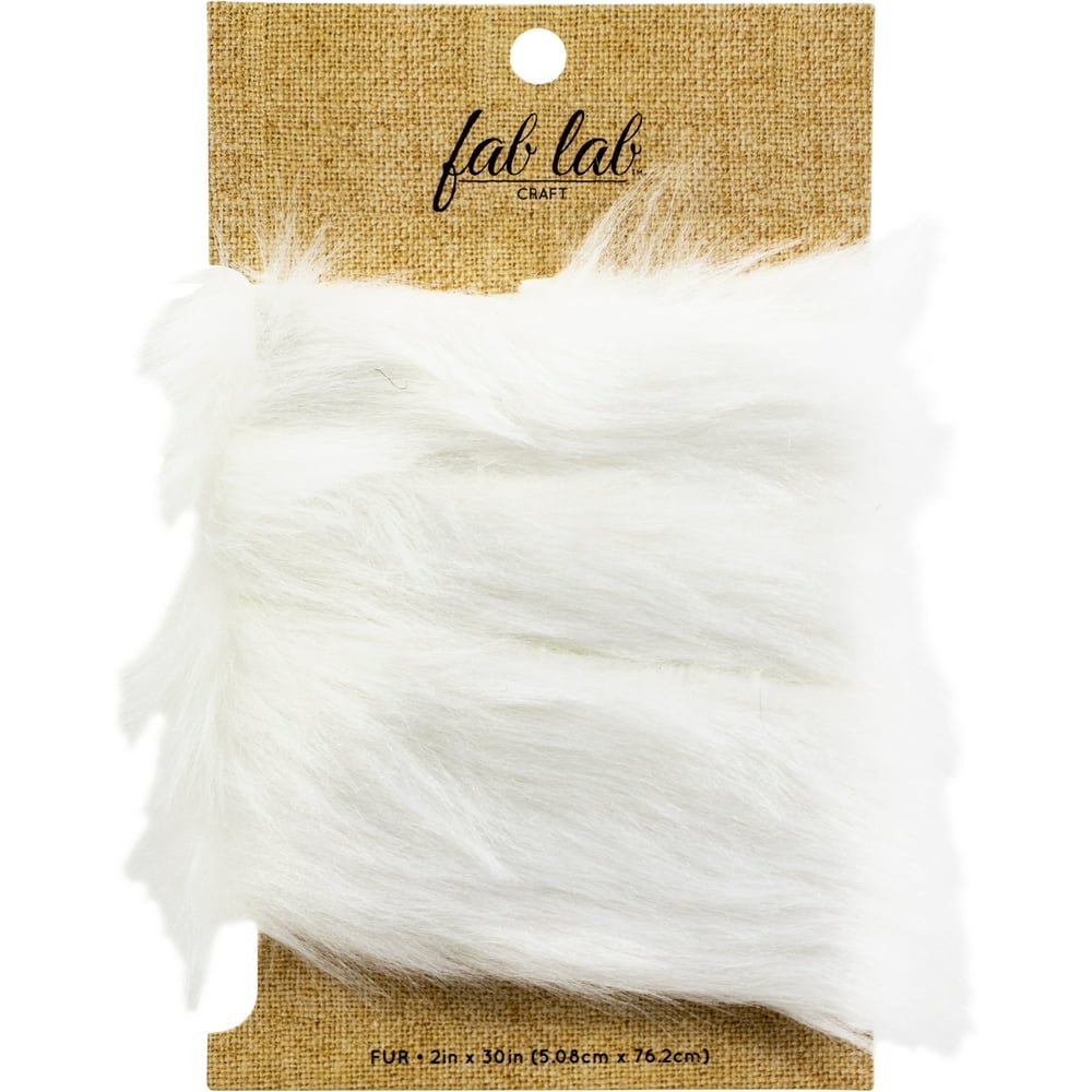Fab Lab 2x30 inch Faux Fur Trim White, Multipack of 6