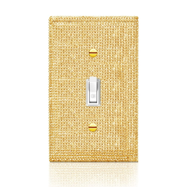 Gaocai Couvercle de Plaque Murale en Strass Argenté Doré Brillant 1 Gang Couvercle d'Interrupteur Décoratif avec Strass