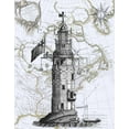 thumbnail image 2 of Fab Funky 15x18 White Modern Wood Framed Museum Art Print Titled - Winstanley Eddystone Lighthouse, 2 of 4