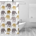 thumbnail image 2 of Coolnut Elephants On White Bath Shower Curtain Liners 72x72in 100% Polyester Waterproof with Curtain Hook, 2 of 6