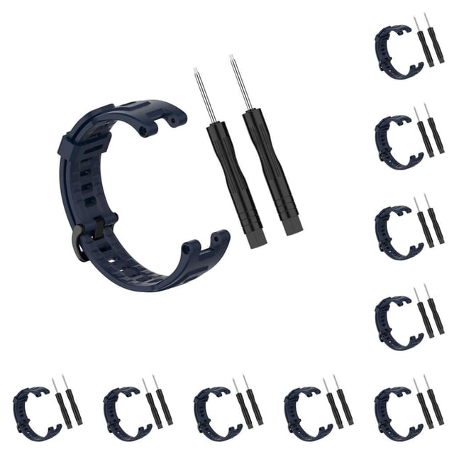 Inteprter Banda de repuesto de silicona Correas de muñeca impermeables de moda Correa de reloj transpirable Correa de reloj ajustable Verde Verde oscuro 10piezas
